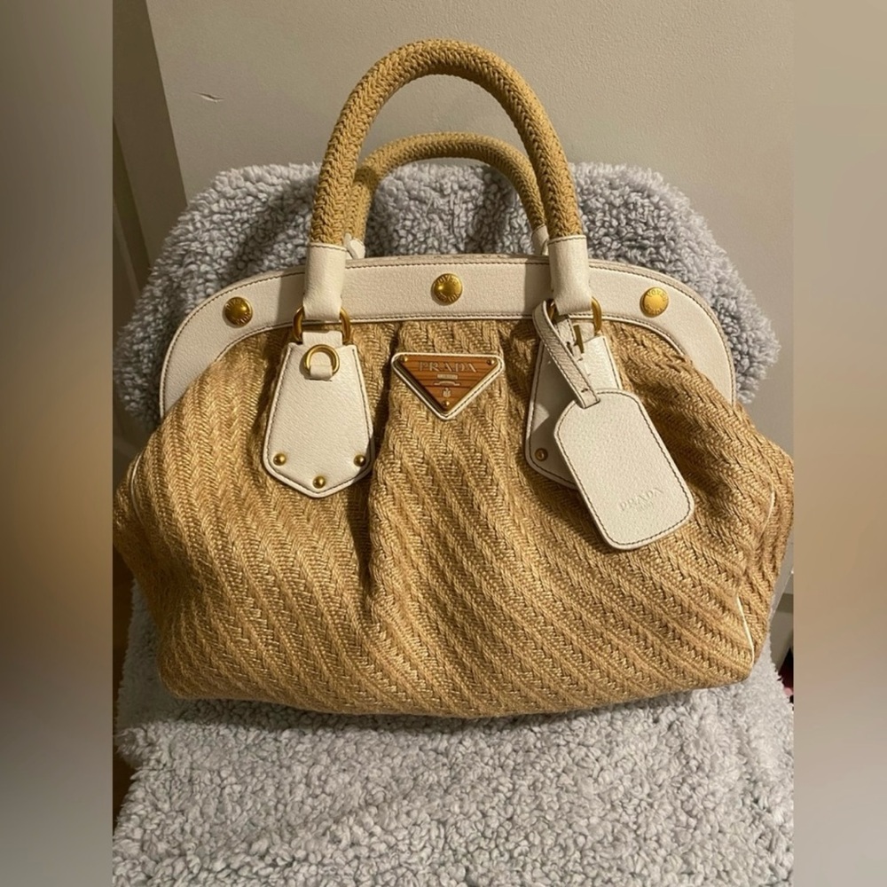 Authentic Prada Straw Bag